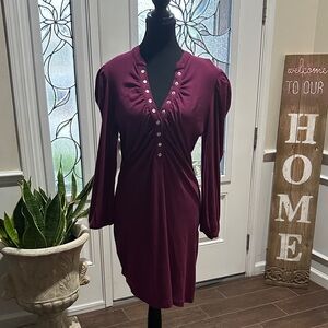 Chaser Deep burgundy Long Sleeve Dress